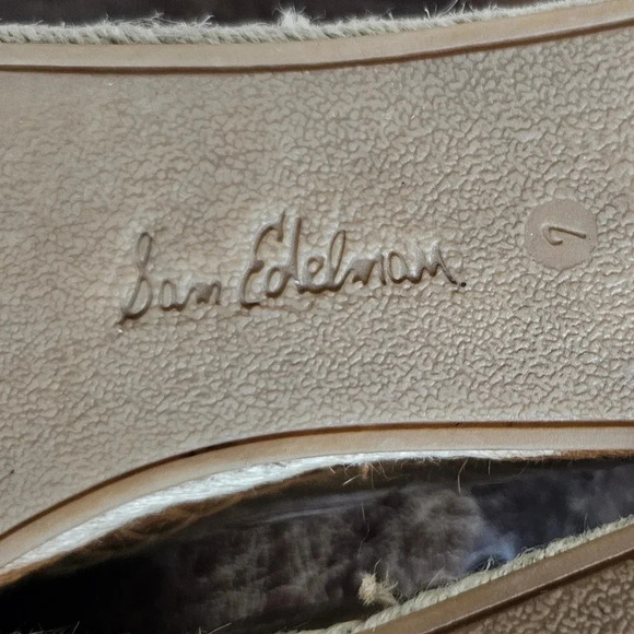 Sam Edelman Kesia Gold Leather Rounded Toe Slip On Espadrilles Classic Size 7 - Picture 4 of 16